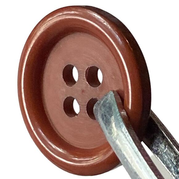 Four Center Hole Buttons Brown Round Plastic Raised Lip Lot of 8 Coat Vest Shirt - Picture 7 of 10